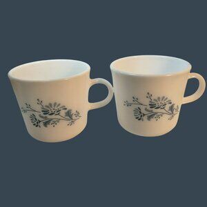 Vintage Corning Blue Colonial Mist Mug Coffee Cup Teacup Lot 2